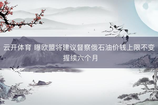 云开体育 曝欧盟将建议督察俄石油价钱上限不变 握续六个月