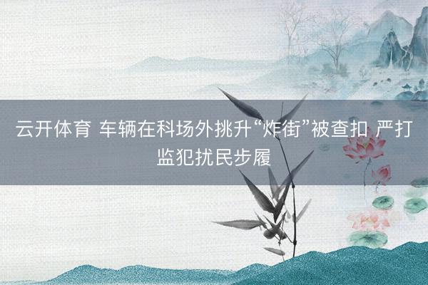 云开体育 车辆在科场外挑升“炸街”被查扣 严打监犯扰民步履