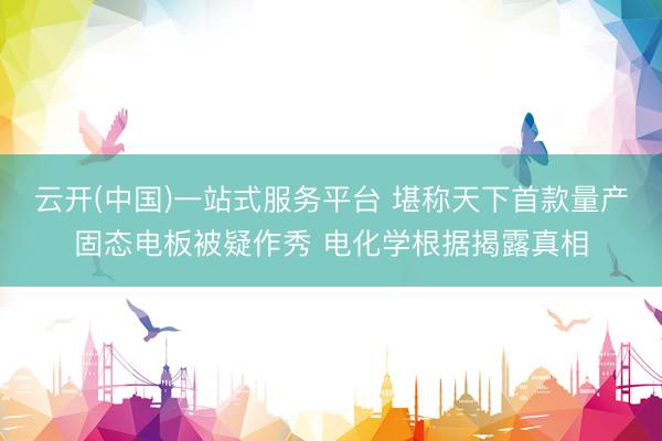 云开(中国)一站式服务平台 堪称天下首款量产固态电板被疑作秀 电化学根据揭露真相