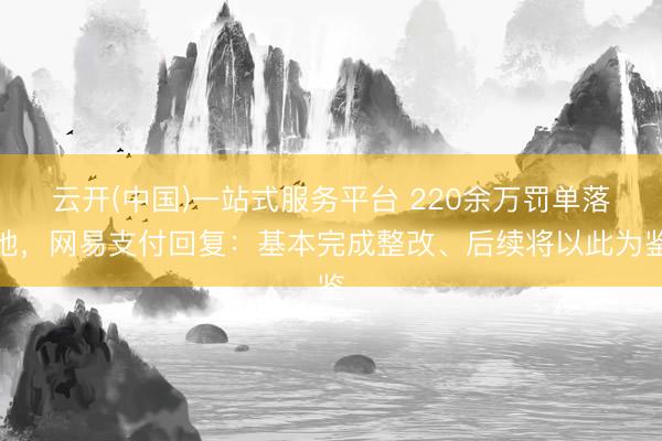 云开(中国)一站式服务平台 220余万罚单落地，网易支付回复：基本完成整改、后续将以此为鉴