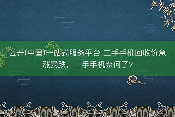 云开(中国)一站式服务平台 二手手机回收价急涨暴跌，二手手机奈何了？