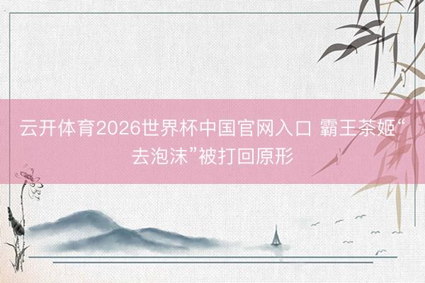 云开体育2026世界杯中国官网入口 霸王茶姬“去泡沫”被打回原形