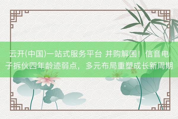 云开(中国)一站式服务平台 并购解围！信音电子拆伙四年龄迹弱点，多元布局重塑成长新周期