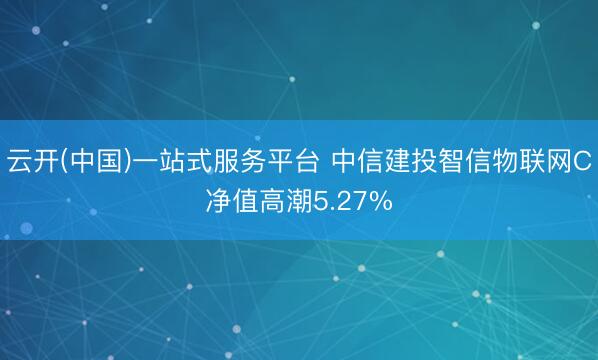 云开(中国)一站式服务平台 中信建投智信物联网C净值高潮5.27%