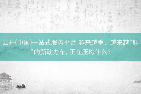 云开(中国)一站式服务平台 越来越重、越来越“胖”的新动力车， 正在压垮什么?