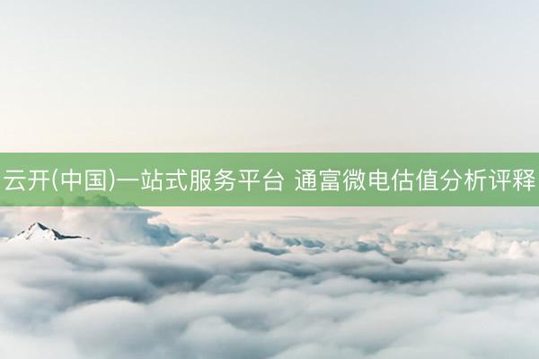 云开(中国)一站式服务平台 通富微电估值分析评释