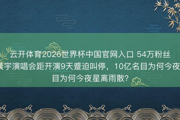 云开体育2026世界杯中国官网入口 54万粉丝心碎!华晨宇演唱会距开演9天蹙迫叫停,10亿名目为何今夜星离雨散?