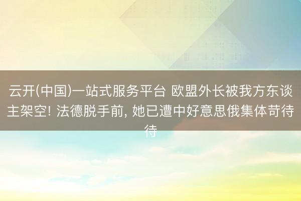 云开(中国)一站式服务平台 欧盟外长被我方东谈主架空! 法德脱手前， 她已遭中好意思俄集体苛待