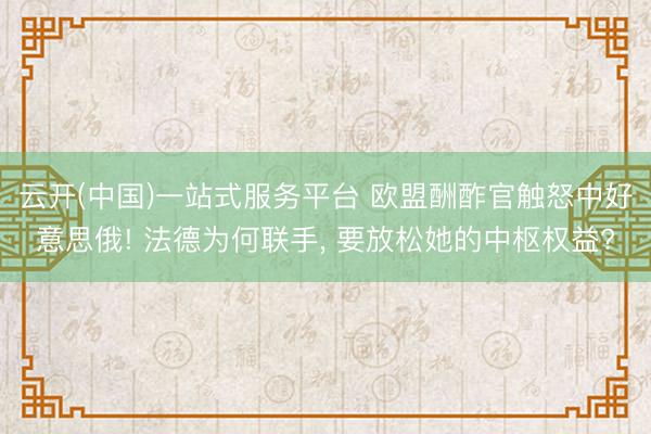 云开(中国)一站式服务平台 欧盟酬酢官触怒中好意思俄! 法德为何联手， 要放松她的中枢权益?